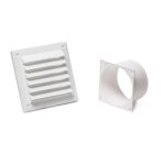 Kit Instalación exterior Extractor 100mm: Adaptador y Celosía #150