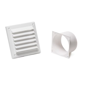 Kit Instalación exterior Extractor 100mm: Adaptador y Celosía #150